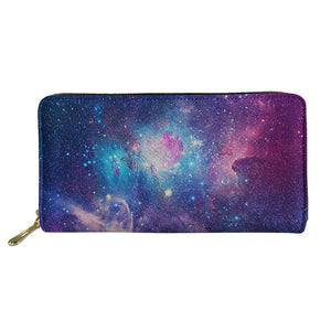 Multicolored Starry Sky Long Wallet Zipper Clutch Bag