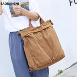 Canvas Book Bag Large Capacity Shoulder Bag For Women Backpack