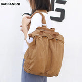 Canvas Book Bag Large Capacity Shoulder Bag For Women Backpack