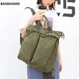 Canvas Book Bag Large Capacity Shoulder Bag For Women Backpack