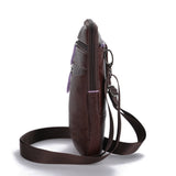 Classic Leather Shoulder Bag Men Zip Crossbody Handbag