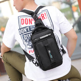 Men's USB Charging Crossbody Bag Waterproof Chest Pack