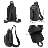 Men's USB Charging Crossbody Bag Waterproof Chest Pack