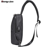 Men's USB Charging Chest Pack Crossbody Bag