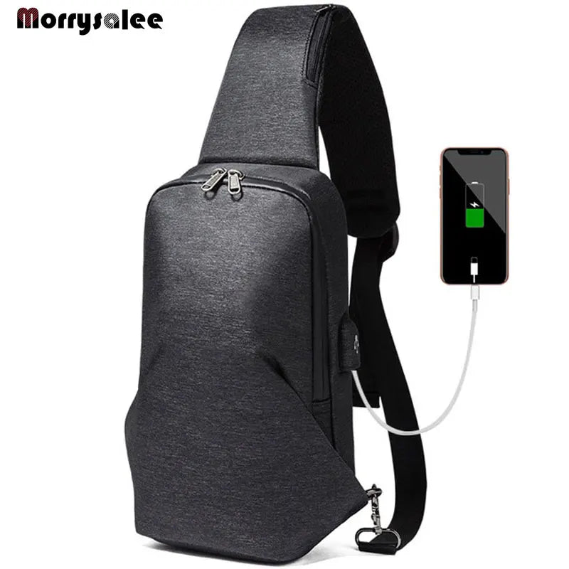 Men's USB Charging Chest Pack Crossbody Bag