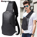 Men's USB Charging Chest Pack Crossbody Bag