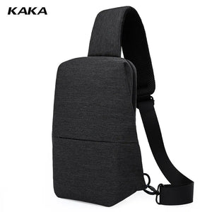 Men's USB Charging Crossbody Bag Waterproof Shoulder Chest Pack