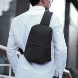 Men's USB Charging Crossbody Bag Waterproof Shoulder Chest Pack