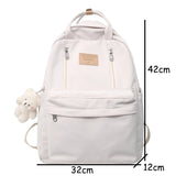 Double Zipper Women Backpack School Shoulder Bag
