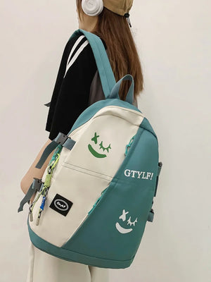 Double Zipper Women Backpack Teenager Girls Laptop Backpack