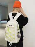 Double Zipper Women Backpack Teenager Girls Laptop Schoolbag