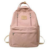 Double Zipper Women Backpack Girl Laptop Bag