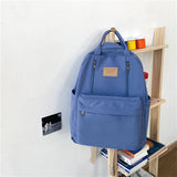 Double Zipper Women Backpack Girl Laptop Bag