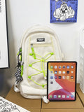 Double Zipper Women Backpack Teenager Girls Laptop Schoolbag