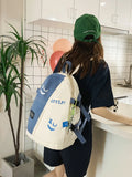 Double Zipper Women Backpack Teenager Girls Laptop Backpack