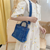 Multifunction Denim Crossbody Bag Women Casual Lightweight Tote Bag