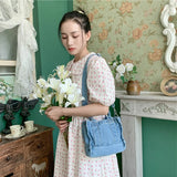 Multifunction Denim Crossbody Bag Women Casual Lightweight Tote Bag