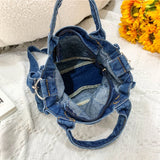 Multifunction Denim Crossbody Bag Women Casual Lightweight Tote Bag