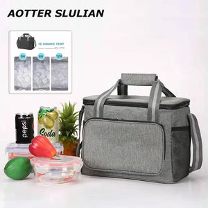 Large Capacity Cooler Bag Insulated Food Box Family Picnic Storage Handbag