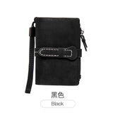 Short Nubuck Leather Zipper Wallet for Women