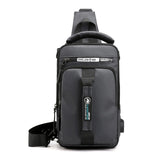 Nylon Waterproof Chest Bag With USB Charging