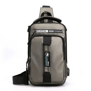 Nylon Waterproof Chest Bag With USB Charging