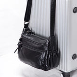 Soft PU Leather Shoulder Bag Large Capacity Classic Business Cross Body