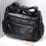 Soft PU Leather Shoulder Bag Large Capacity Classic Business Cross Body