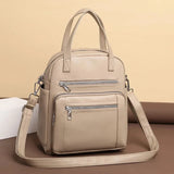 Women's Multifunctional Backpack: Large Capacity PU Leather Handbag for Girls