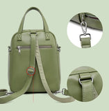 Women's Multifunctional Backpack: Large Capacity PU Leather Handbag for Girls