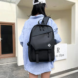 Nylon Embroidered College Student School Bag Backpack