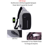 Canvas Sling Bag Women Anti-theft Rechargeable Travel Shoulder Bag