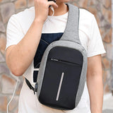 Canvas Sling Bag Women Anti-theft Rechargeable Travel Shoulder Bag