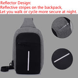 Canvas Sling Bag Women Anti-theft Rechargeable Travel Shoulder Bag
