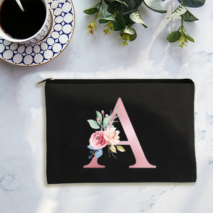 Pink Letters Print Makeup Bag Cosmetic Storage Bag