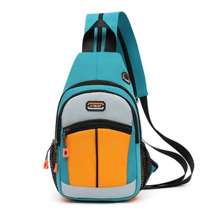 Sporty Patchwork Crossbody Bag for Women Oxford Travel Shoulder Bagpack