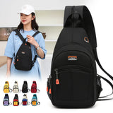 Sporty Patchwork Crossbody Bag for Women Oxford Travel Shoulder Bagpack