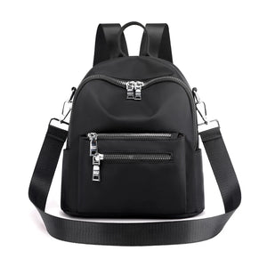 Women's Double Zipper Travel Backpack Nylon Shoulder Bag