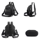 Women's Double Zipper Travel Backpack Nylon Shoulder Bag