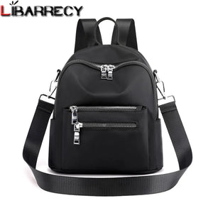 Women's Double Zipper Travel Backpack Nylon Shoulder Bag