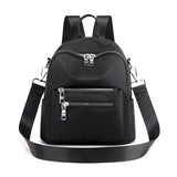 Women's Double Zipper Travel Backpack Nylon Shoulder Bag
