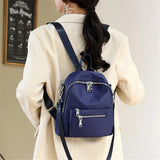 Women's Double Zipper Travel Backpack Nylon Shoulder Bag