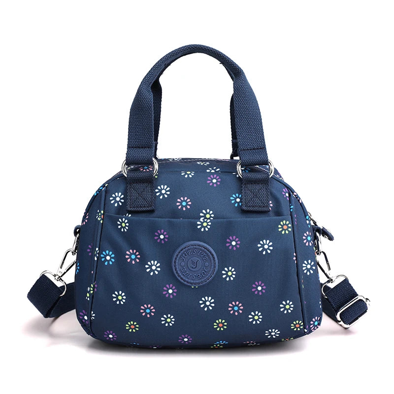 Flower Pattern Women's Handbag Nylon Ladies Shoulder Messenger