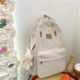 Simplicity Double Zipper Women's Backpack Girls Laptop Travel Shoulder Bag