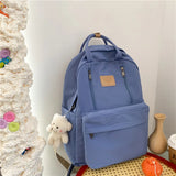 Simplicity Double Zipper Women's Backpack Girls Laptop Travel Shoulder Bag