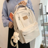 Simplicity Double Zipper Women's Backpack Girls Laptop Travel Shoulder Bag