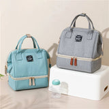 Double-layer Women Lunch Bag Breast Milk Storage Tote Kids Cooler Ice Pack Food
