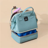 Double-layer Women Lunch Bag Breast Milk Storage Tote Kids Cooler Ice Pack Food