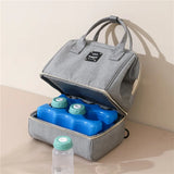 Double-layer Women Lunch Bag Breast Milk Storage Tote Kids Cooler Ice Pack Food