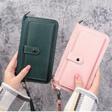 Women PU Leather Long Wallet Multifunctional Clutch Purse
